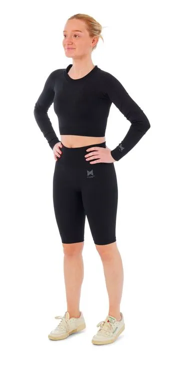 XTREME SPORTSWEAR DAMES SPORTSET  KORTE SPORTLEGGING + SPORT CROPTOP  ZWART   