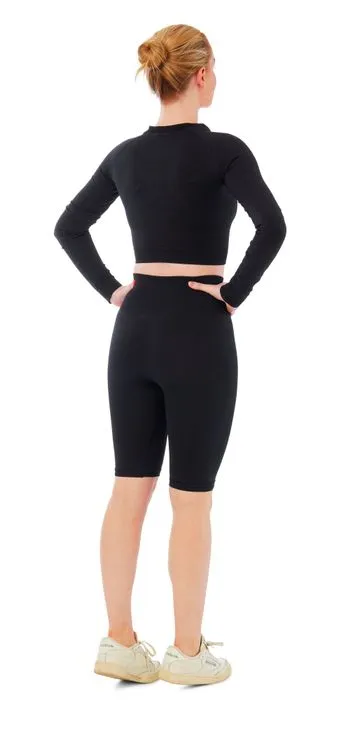 XTREME SPORTSWEAR DAMES SPORTSET  KORTE SPORTLEGGING + SPORT CROPTOP  ZWART   